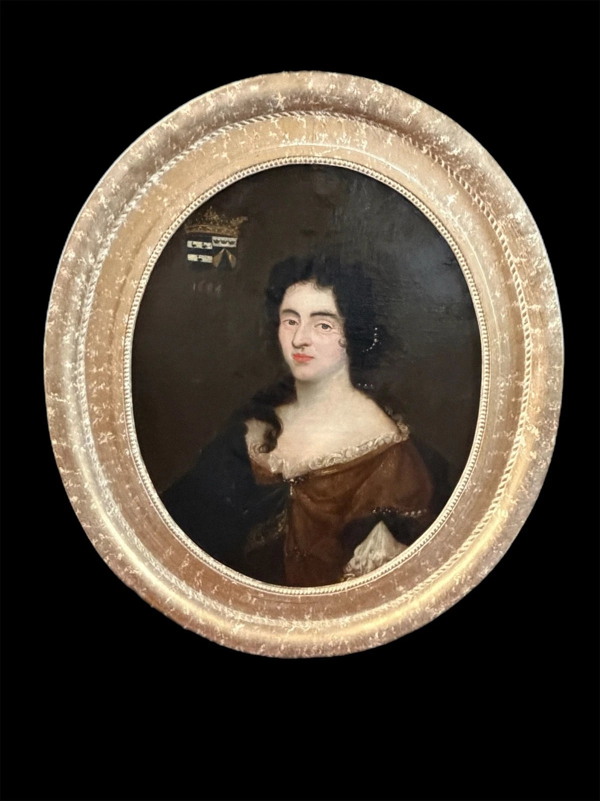 Antique Old Master 17th Century painting from the 1600s dated 1684 French – detail view 3