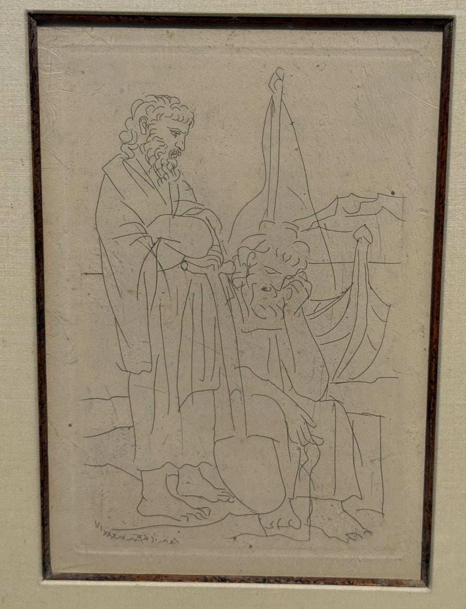 RARE ORIGINAL AUTHENTIC PABLO PICASSO (SPANISH, 1881-1973) ETCHING FRAMED 1934 – detail view 3