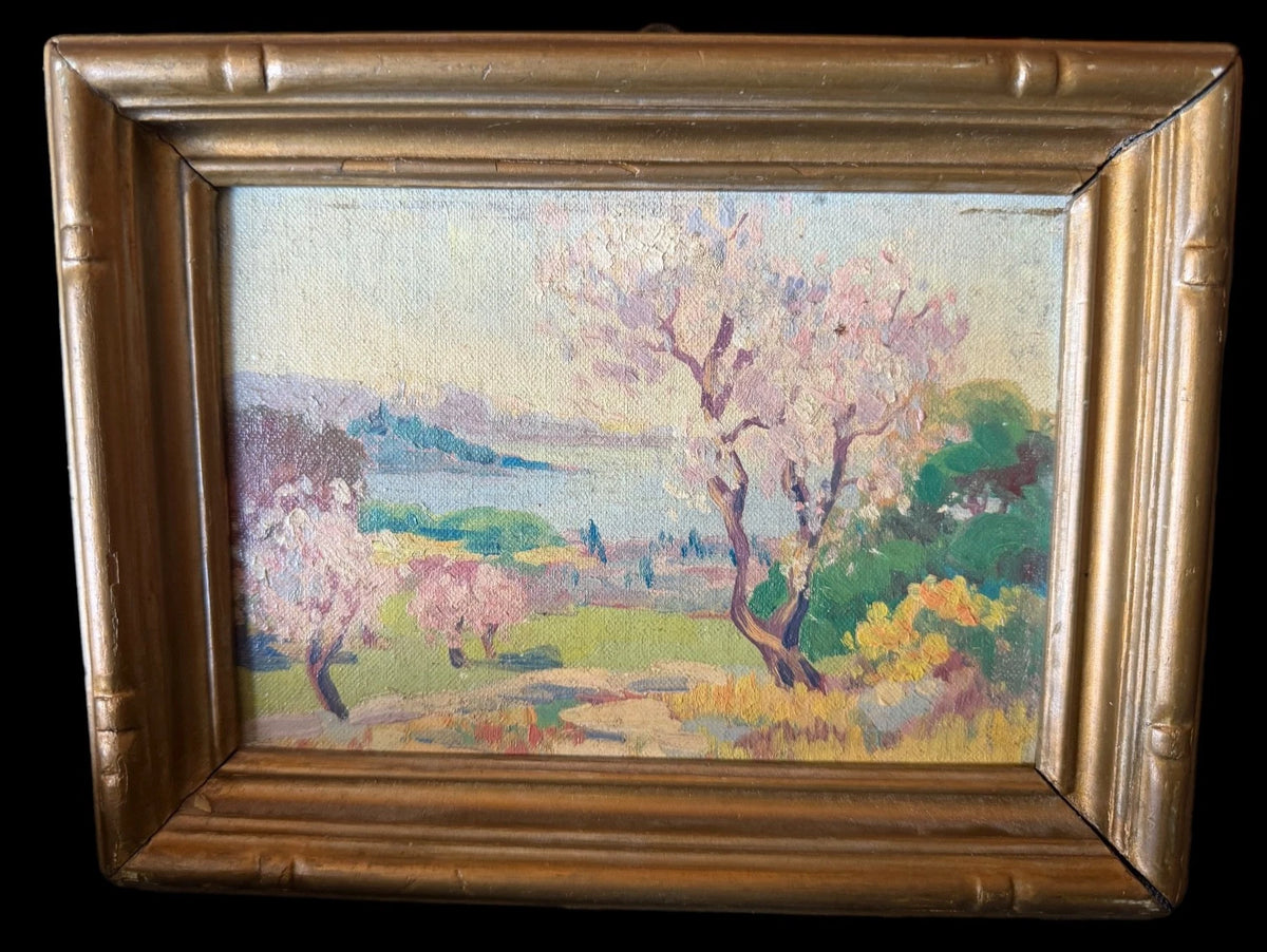 Maurice Braun? Impressionist landscape with lake, mountains early California – view 2