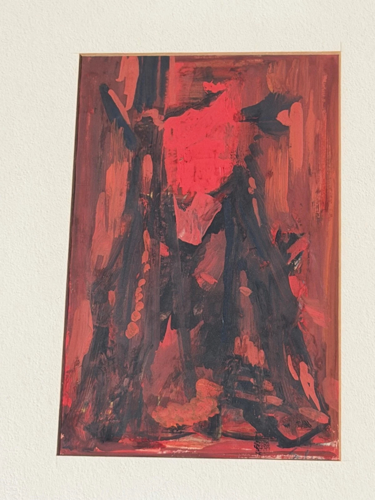 Mid Century Abstract Master painter Selim Turan original painting 1960s Oil – detail view 2