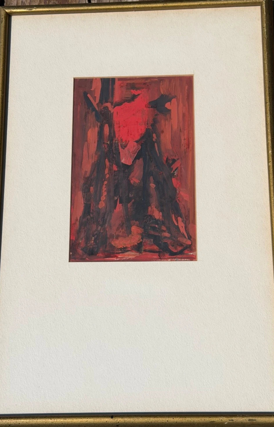 Mid Century Abstract Master painter Selim Turan original painting 1960s Oil – detail view 3