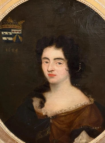 Antique Old Master 17th Century painting from the 1600s dated 1684 French
