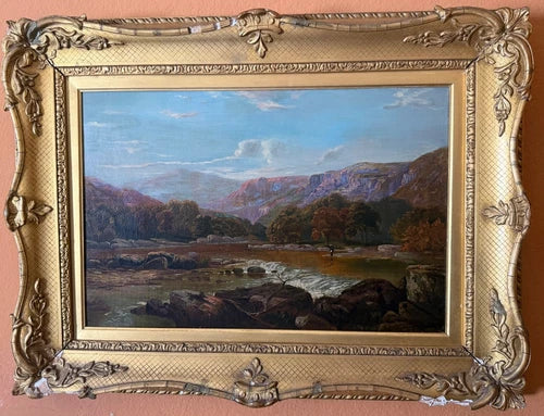 Antique 19th Century Landscape Oil Painting- Thomas H Thomas Listed English