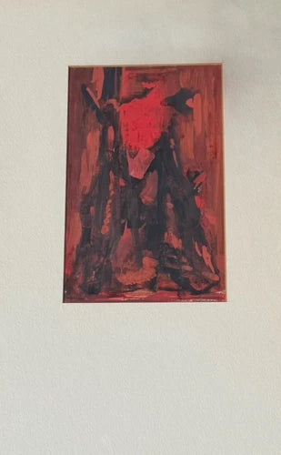 Mid Century Abstract Master painter Selim Turan original painting 1960s Oil