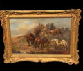 Harden Sidney Melville (1824-1894) Mid 19th Century Oil Painting Horses Antique